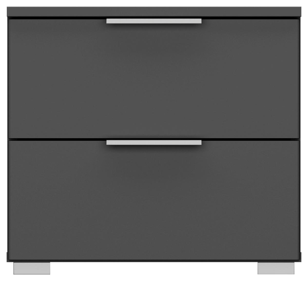 NACHTKÄSTCHEN 47/43/42 cm  in Grau  - Alufarben/Grau, Modern, Holzwerkstoff (47/43/42cm) - Rauch Möbel