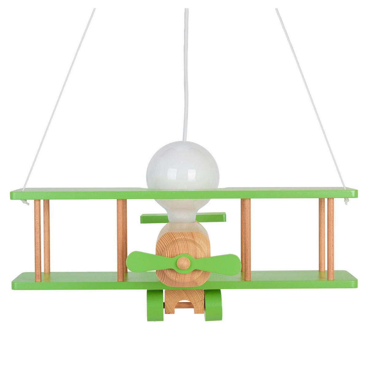 KINDERHÄNGELEUCHTE  42/45/75 cm    - Naturfarben/Grün, KONVENTIONELL, Holz (42/45/75cm)