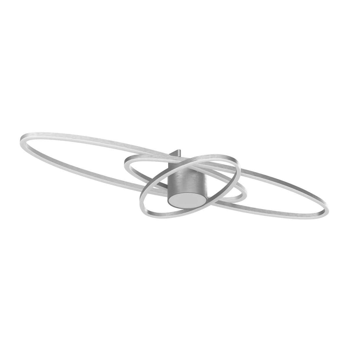 LED-TAKLAMPA Cuva 58 W 101/43/8,5 cm  - nickelfärgad, Design, metall/plast (101/43/8,5cm) - Novel