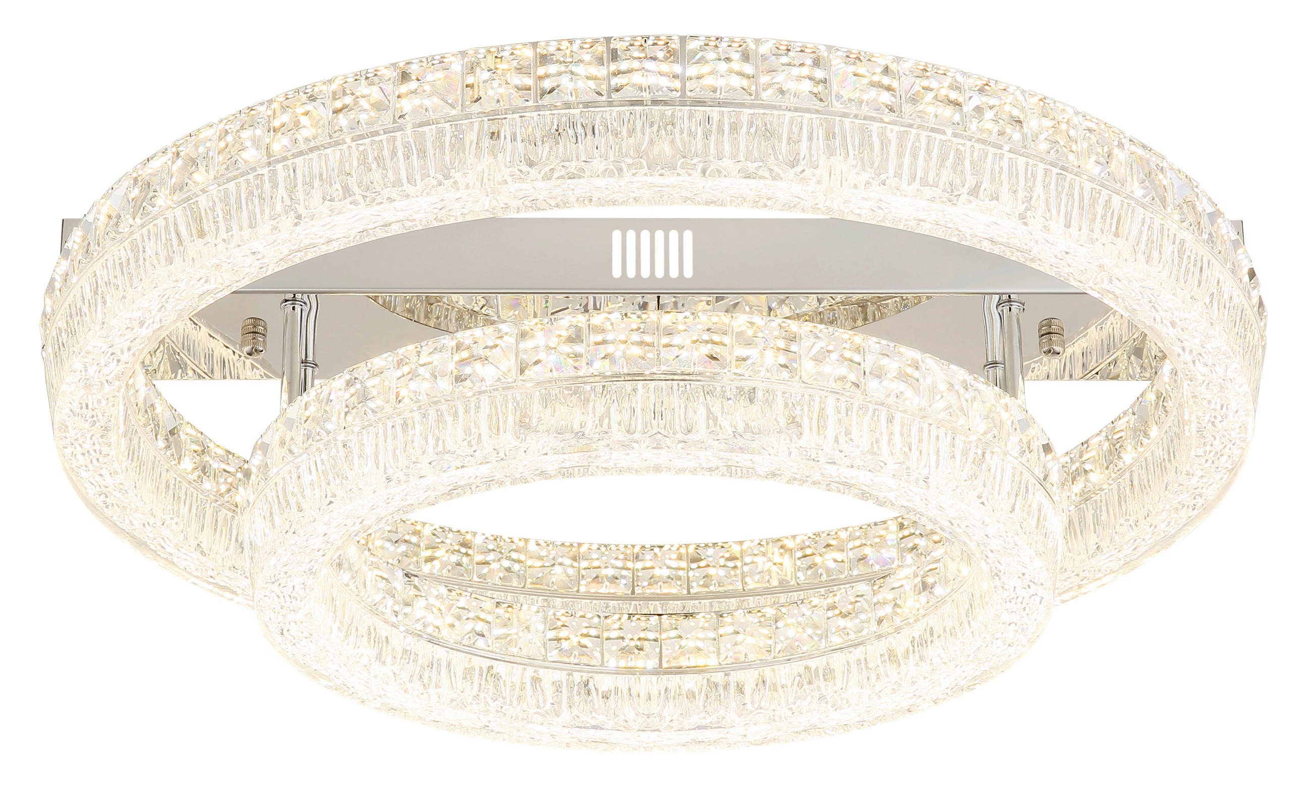 LED-DECKENLEUCHTE 60/19,5 cm   - Klar/Chromfarben, KONVENTIONELL, Glas/Kunststoff (60/19,5cm) - Globo