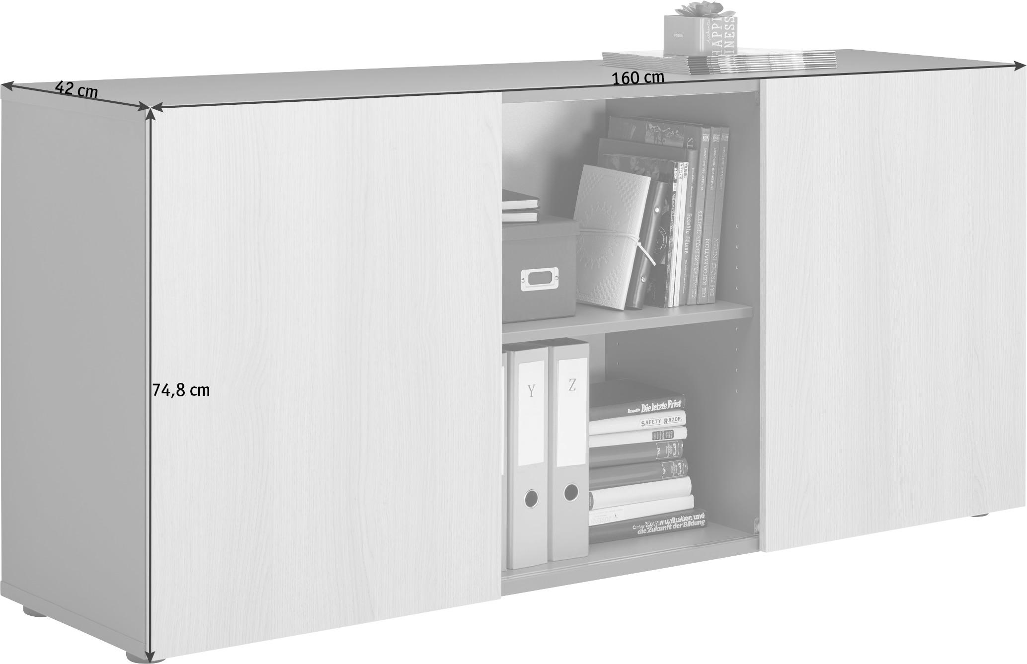 SIDEBOARD  in 160/74,8/42 cm  - Eichefarben/Weiß, KONVENTIONELL, Holzwerkstoff/Kunststoff (160/74,8/42cm) - Venda