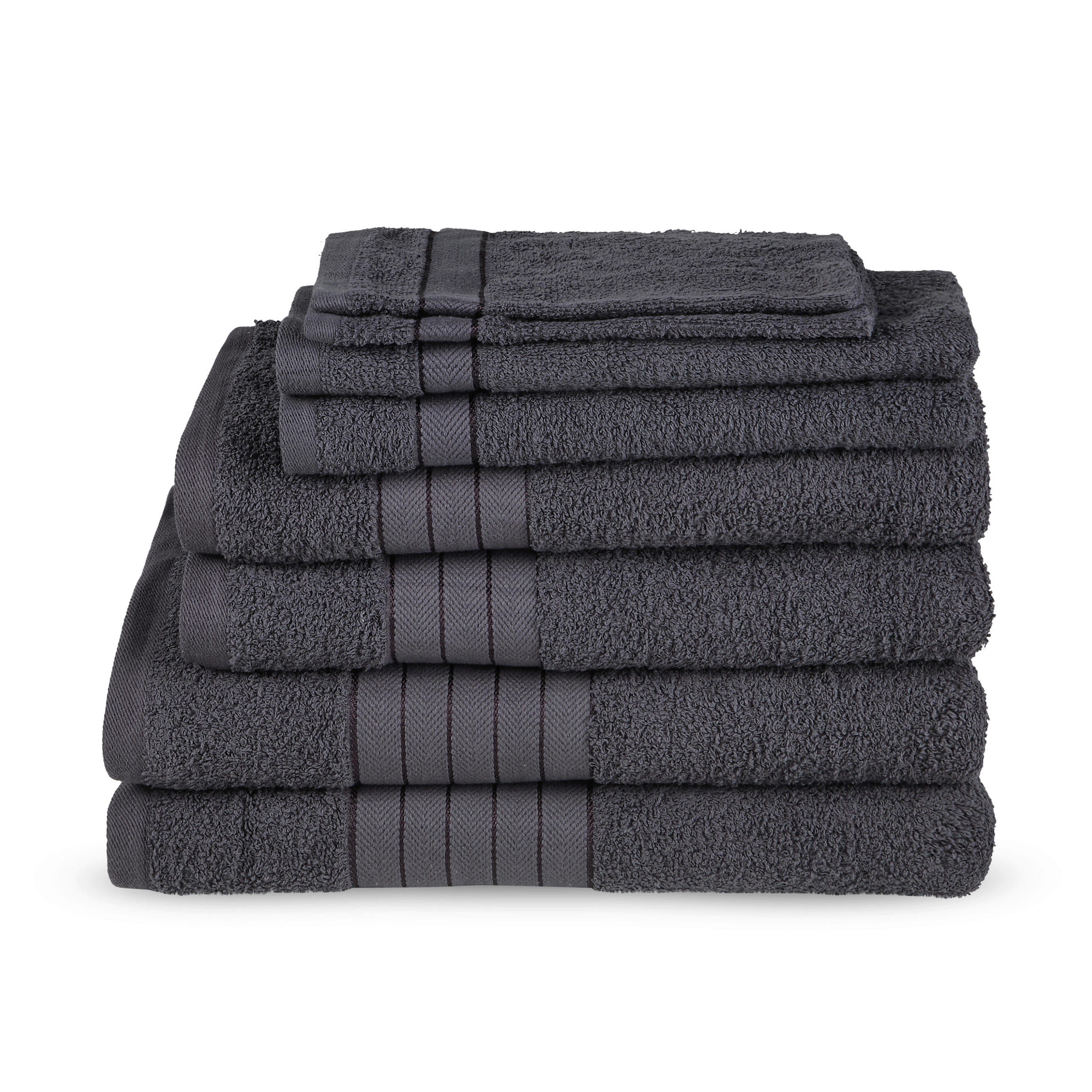 FROTTIERSET Anthrazit 8-teilig  - Anthrazit, Basics, Textil