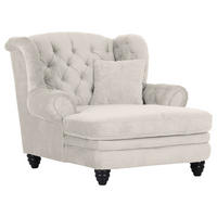 XXL-SESSEL in Chenille Creme  - Creme/Schwarz, Design, Holz/Textil (127/106/149cm) - Landscape
