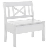 SITZBANK 84/93/58 cm Weiß Kiefer massiv  - Weiß, ROMANTIK / LANDHAUS, Holz (84/93/58cm) - Boxxx