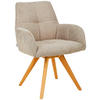 ARMLEHNSTUHL  in Webstoff  - Taupe/Eichefarben, KONVENTIONELL, Holz/Textil (62/87,5/68,5cm) - Linea Natura
