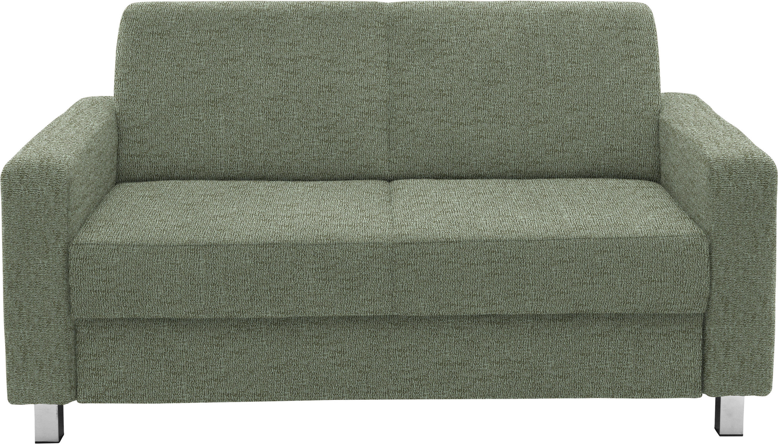2-SITZER-SOFA in Flachgewebe Hellgrün  - Chromfarben/Hellgrün, Design, Textil/Metall (158/83/85cm) - Xora