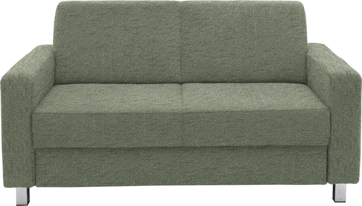 2-SITZER-SOFA in Flachgewebe Hellgrün  - Chromfarben/Hellgrün, Design, Textil/Metall (158/83/85cm) - Xora