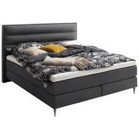 BOXSPRINGBETT 180/200 cm  in Anthrazit  - Edelstahlfarben/Anthrazit, Design, Textil/Metall (180/200cm) - Schöner Wohnen