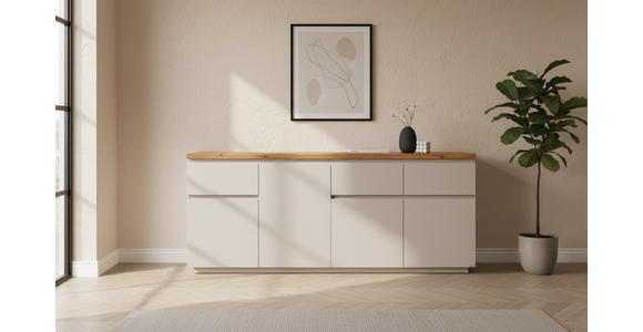 SIDEBOARD 195/82/42 cm  - Kaschmir/Eichefarben, KONVENTIONELL, Holz/Holzwerkstoff (195/82/42cm) - Novel