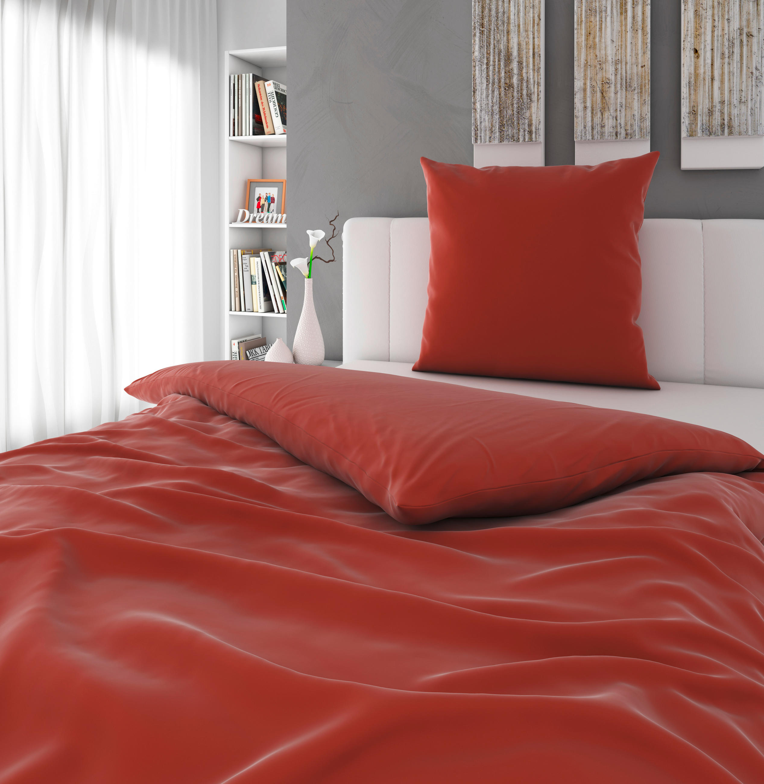 BETTWÄSCHE Satin 135/200 cm  - Terracotta, MODERN, Textil (135/200cm) - Novel