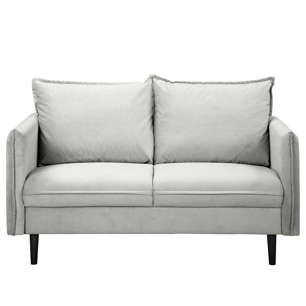 2-SITZER-SOFA JULI in Samt Grau  - Schwarz/Grau, Design, Holz/Textil (138/86/100cm) - P & B