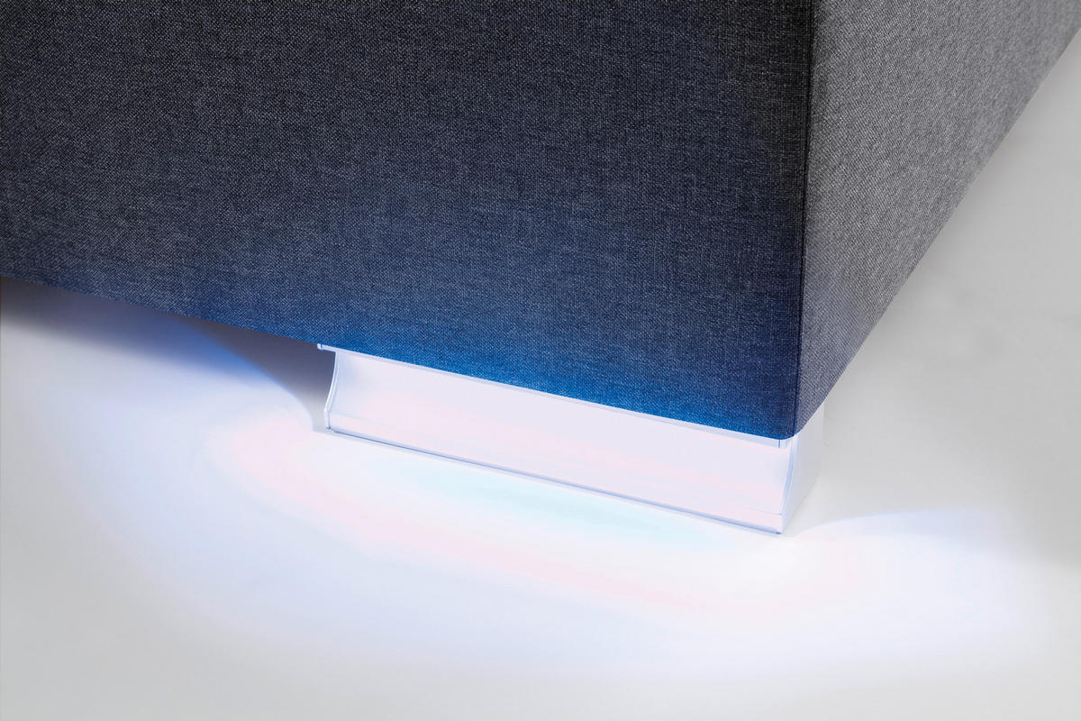 BOXSPRINGBETT 140/200 cm  in Anthrazit  - Anthrazit/Silberfarben, Design, Kunststoff/Textil (140/200cm) - Boxxx