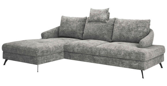 ECKSOFA in Webstoff Dunkelgrau  - Dunkelgrau/Schwarz, KONVENTIONELL, Textil/Metall (183/293cm) - Carryhome