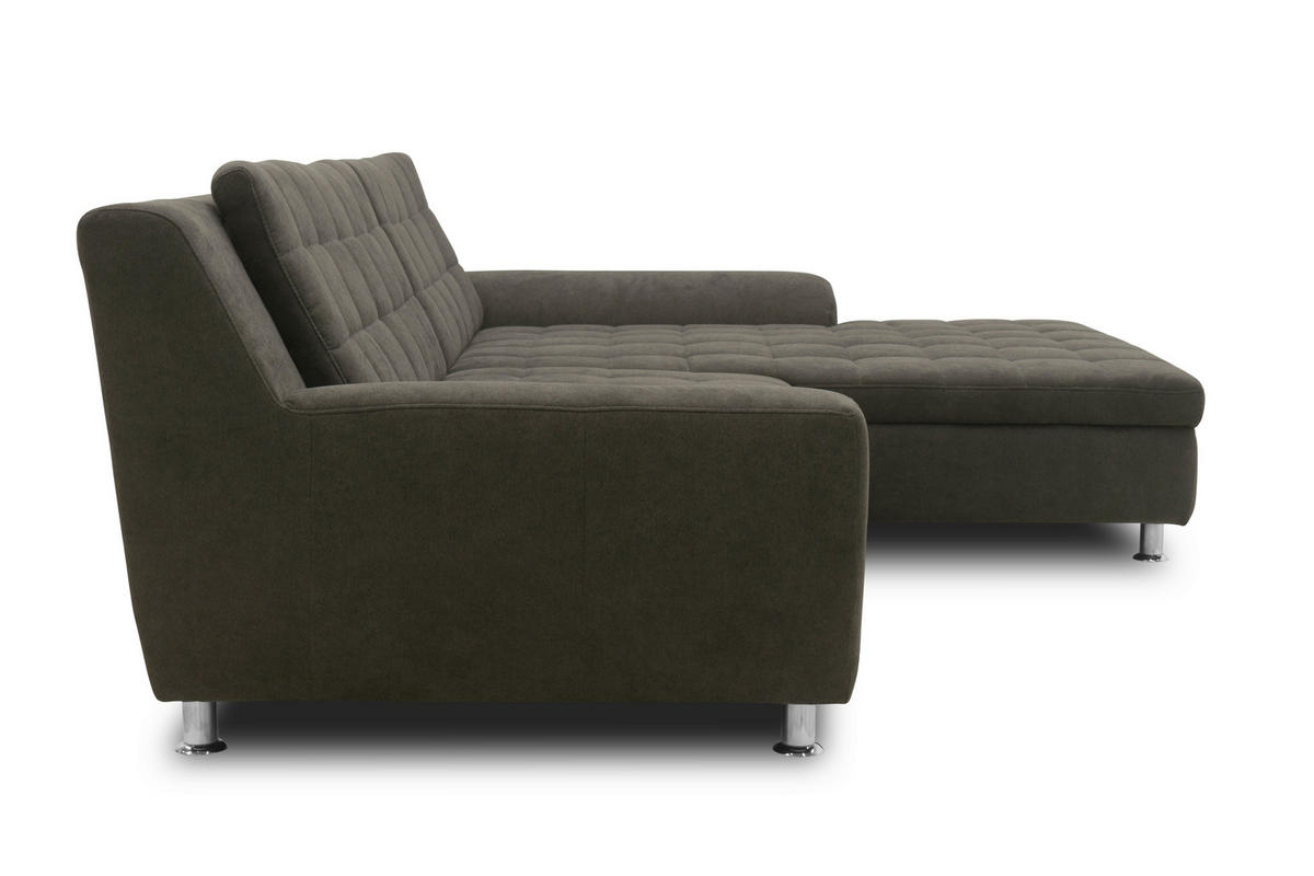 ECKSOFA MORTON Mikrofaser  - Chromfarben/Schwarz, MODERN, Textil/Metall (304/200/84cm) - MID.YOU