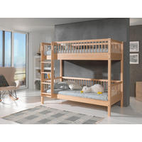 ETAGENBETT 90/200 cm,  in Buchefarben, Absturzsicherung, Leiter, Rollroste  - Buchefarben/Naturfarben, MODERN, Holz (90/200cm) - Vipack