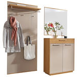 GARDEROBE 3-teilig  in 180/195/37 cm  - Taupe/Eichefarben, Design, Holz/Holzwerkstoff (180/195/37cm) - Novel