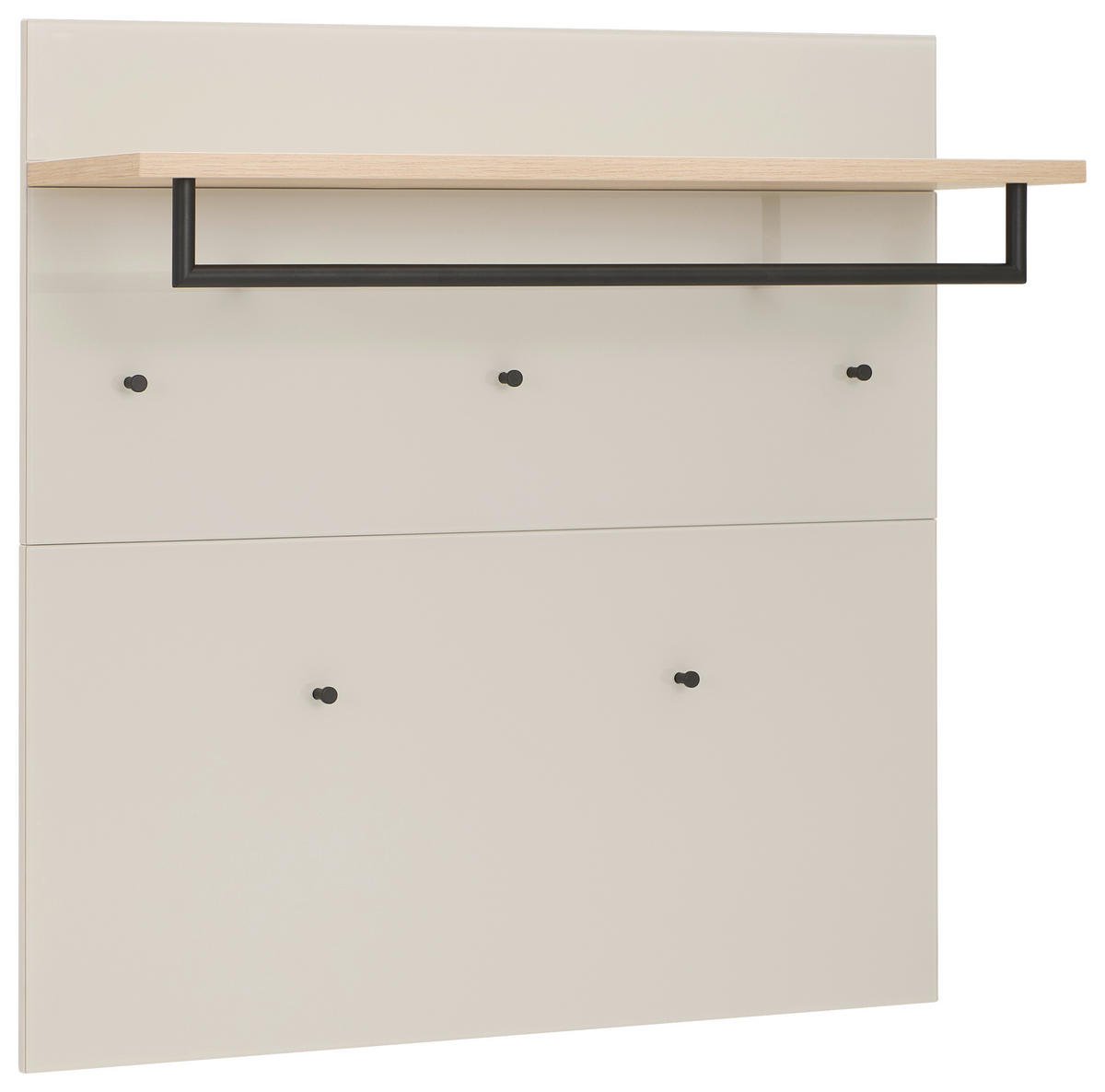 GARDEROBE 6-teilig  in 265/197/19 cm  - Kaschmir/Eichefarben, Design, Glas/Holzwerkstoff (265/197/19cm) - Voleo