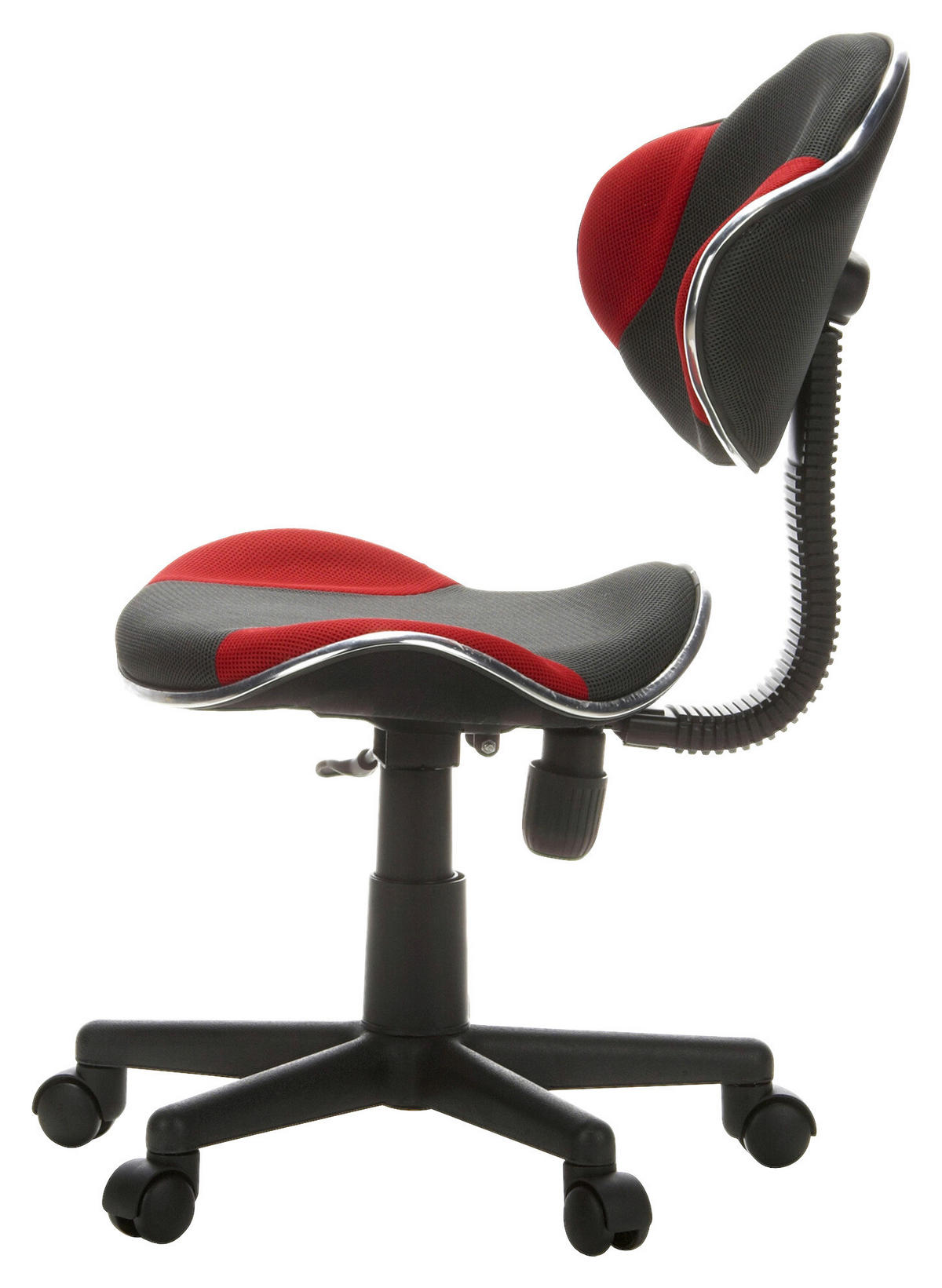 OTOČNÁ ŽIDLE PRO MLÁDEŽ, šedá, červená - šedá/červená, Basics, plast (45/86-101/42cm) - MID.YOU