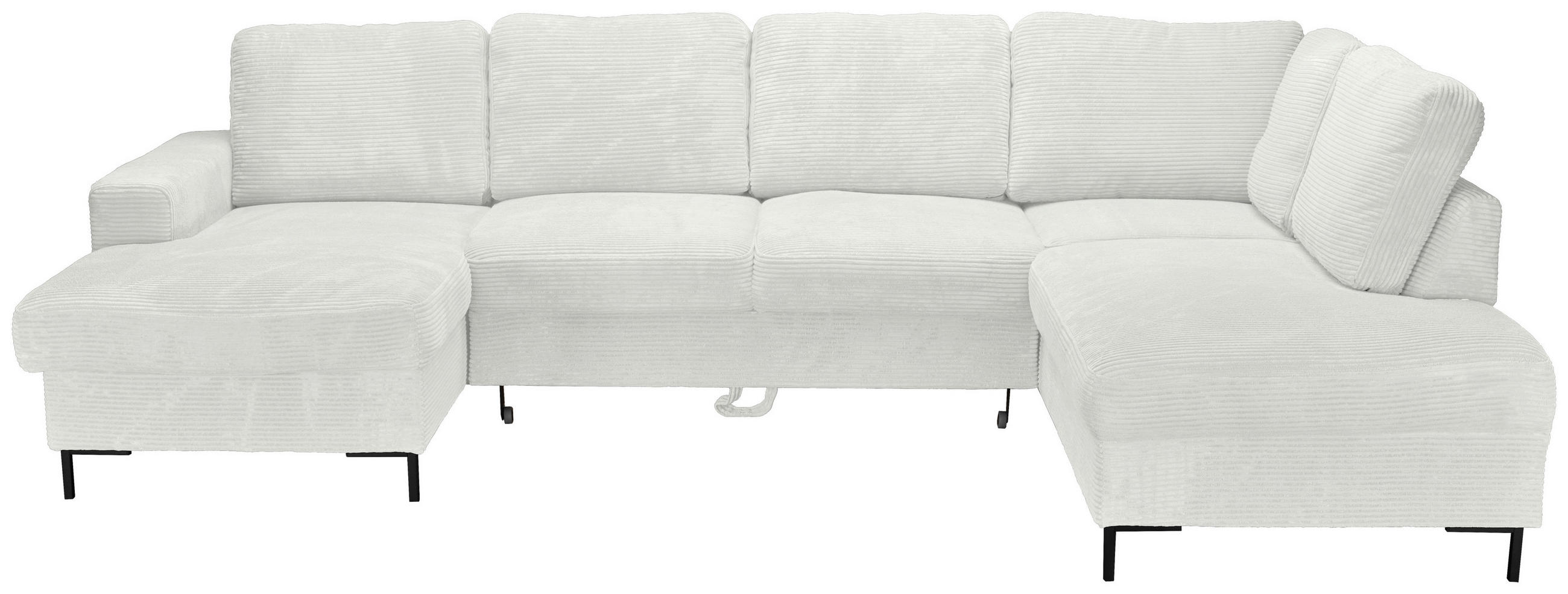 WOHNLANDSCHAFT Creme Cord  - Creme/Schwarz, KONVENTIONELL, Textil/Metall (148/303/197cm) - Carryhome