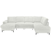 WOHNLANDSCHAFT Creme Cord  - Creme/Schwarz, KONVENTIONELL, Textil/Metall (148/303/197cm) - Carryhome