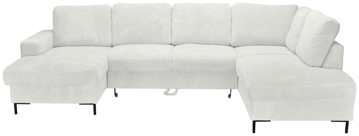 WOHNLANDSCHAFT Creme Cord  - Creme/Schwarz, KONVENTIONELL, Textil/Metall (148/303/197cm) - Carryhome