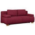 BOXSPRINGSOFA in Webstoff Bordeaux  - Bordeaux/Naturfarben, MODERN, Holz/Textil (205/93/108cm) - Venda