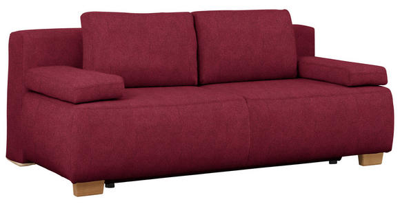 BOXSPRINGSOFA in Webstoff Bordeaux  - Bordeaux/Naturfarben, MODERN, Holz/Textil (205/93/108cm) - Venda