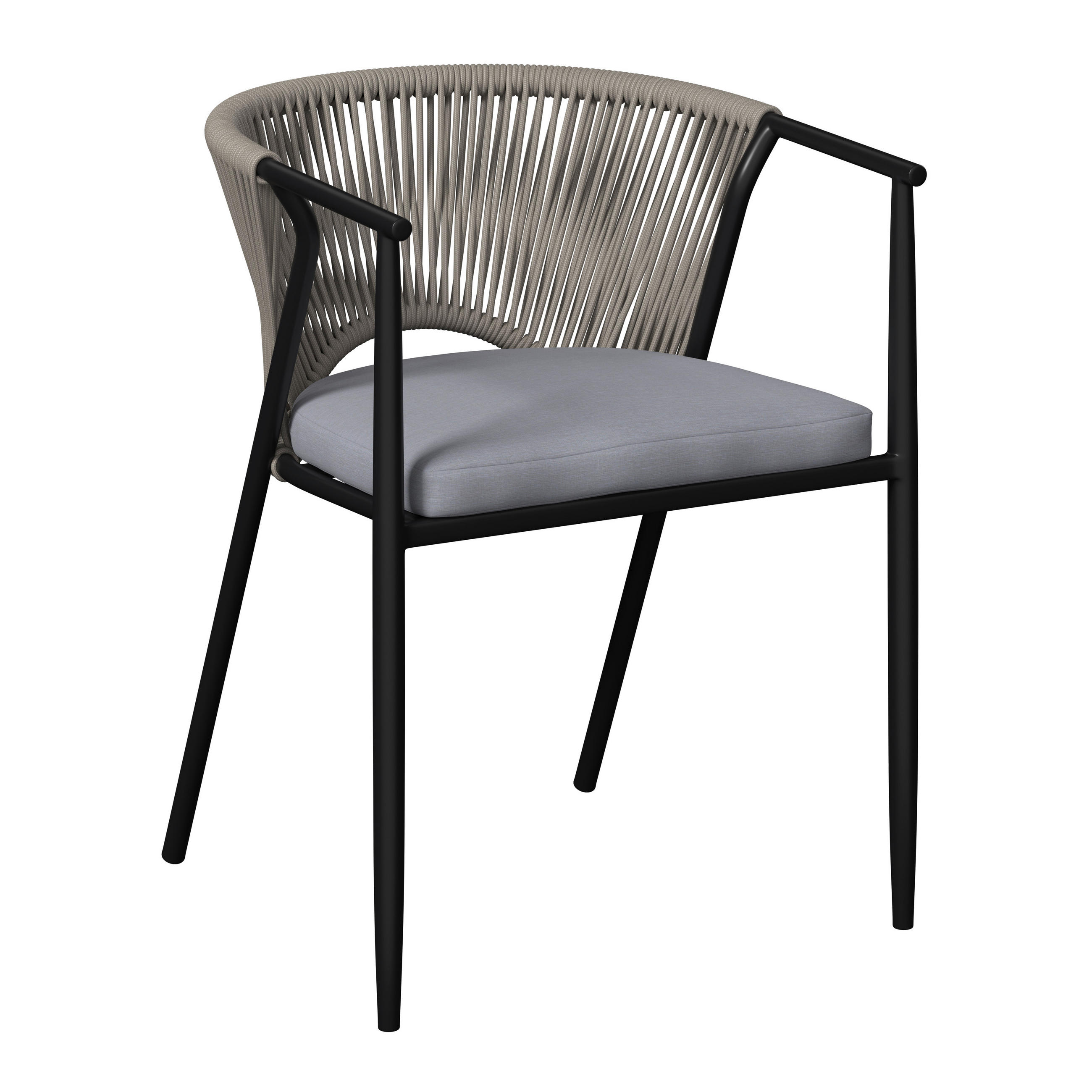 GARTENSTUHL Eisen Grau, Beige  - Beige/Grau, MODERN, Kunststoff/Textil (58/75/57cm) - Ambia Garden