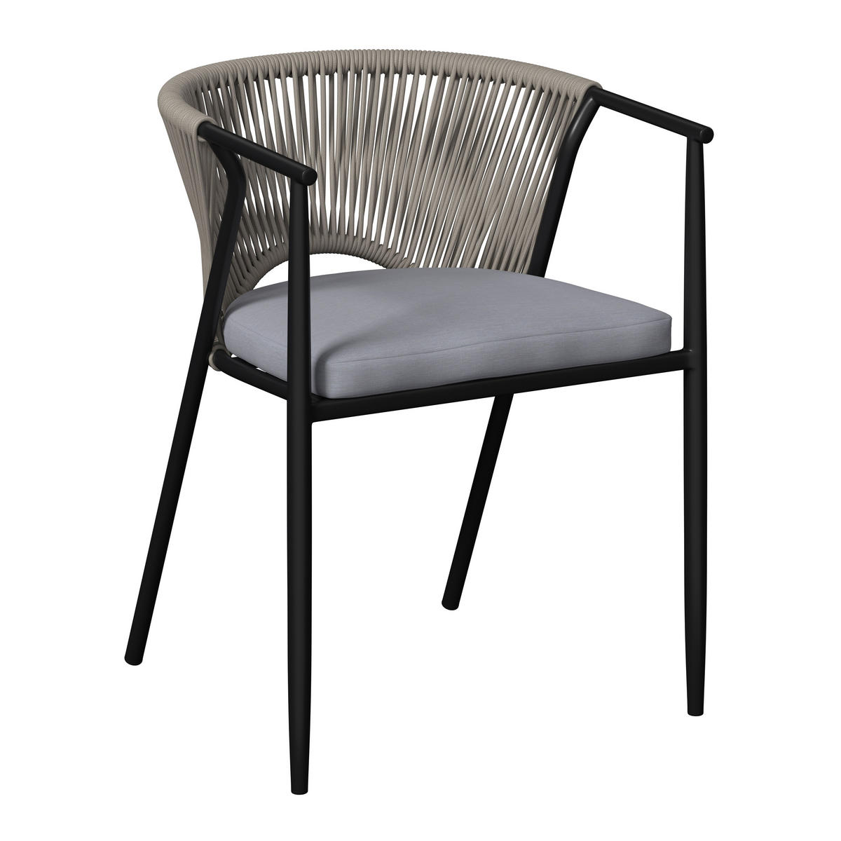 GARTENSTUHL Eisen Grau, Beige  - Beige/Grau, MODERN, Kunststoff/Textil (58/75/57cm) - Ambia Garden