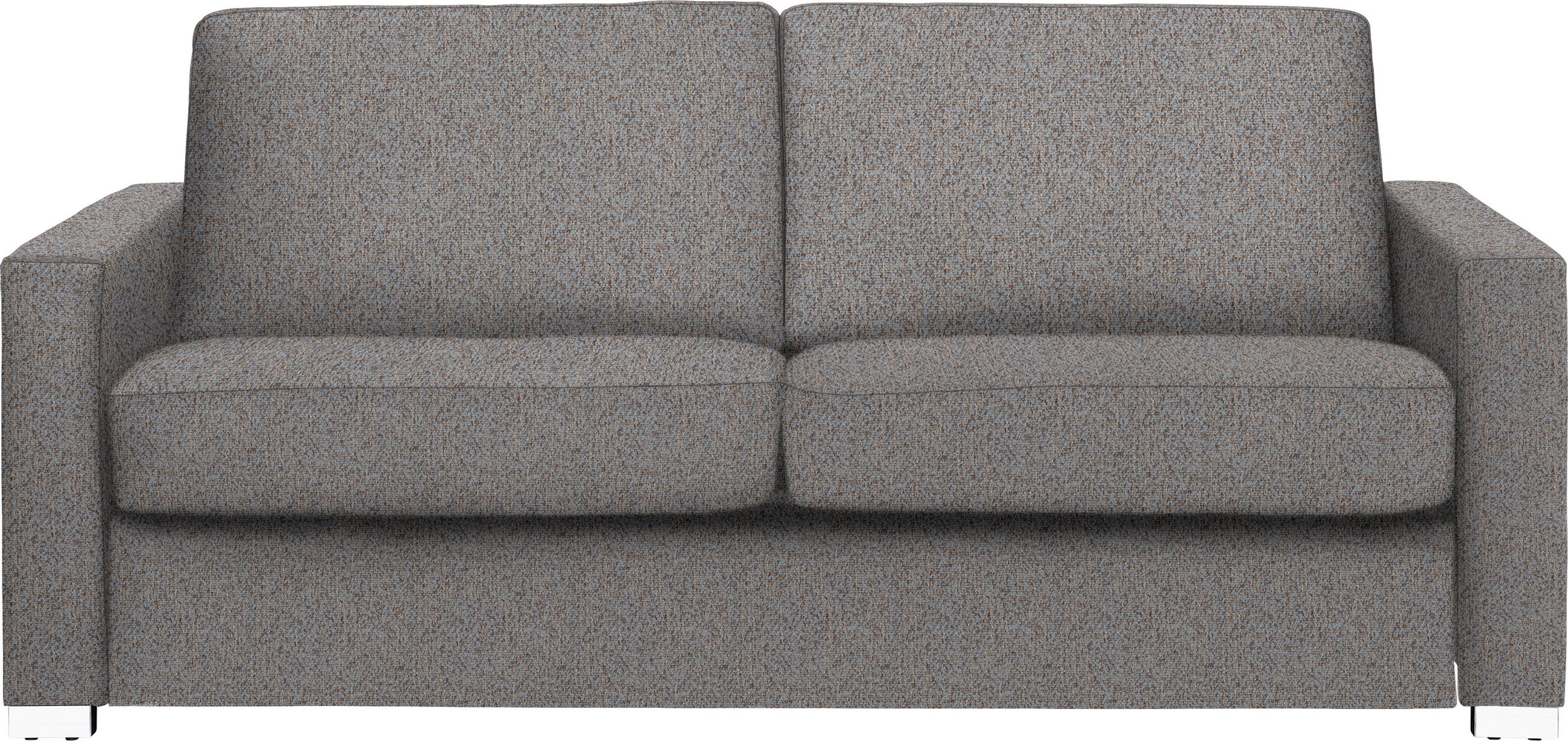 SCHLAFSOFA in Textil Blau, Braun  - Chromfarben/Blau, Konventionell, Textil/Metall (188/86/97cm) - Novel
