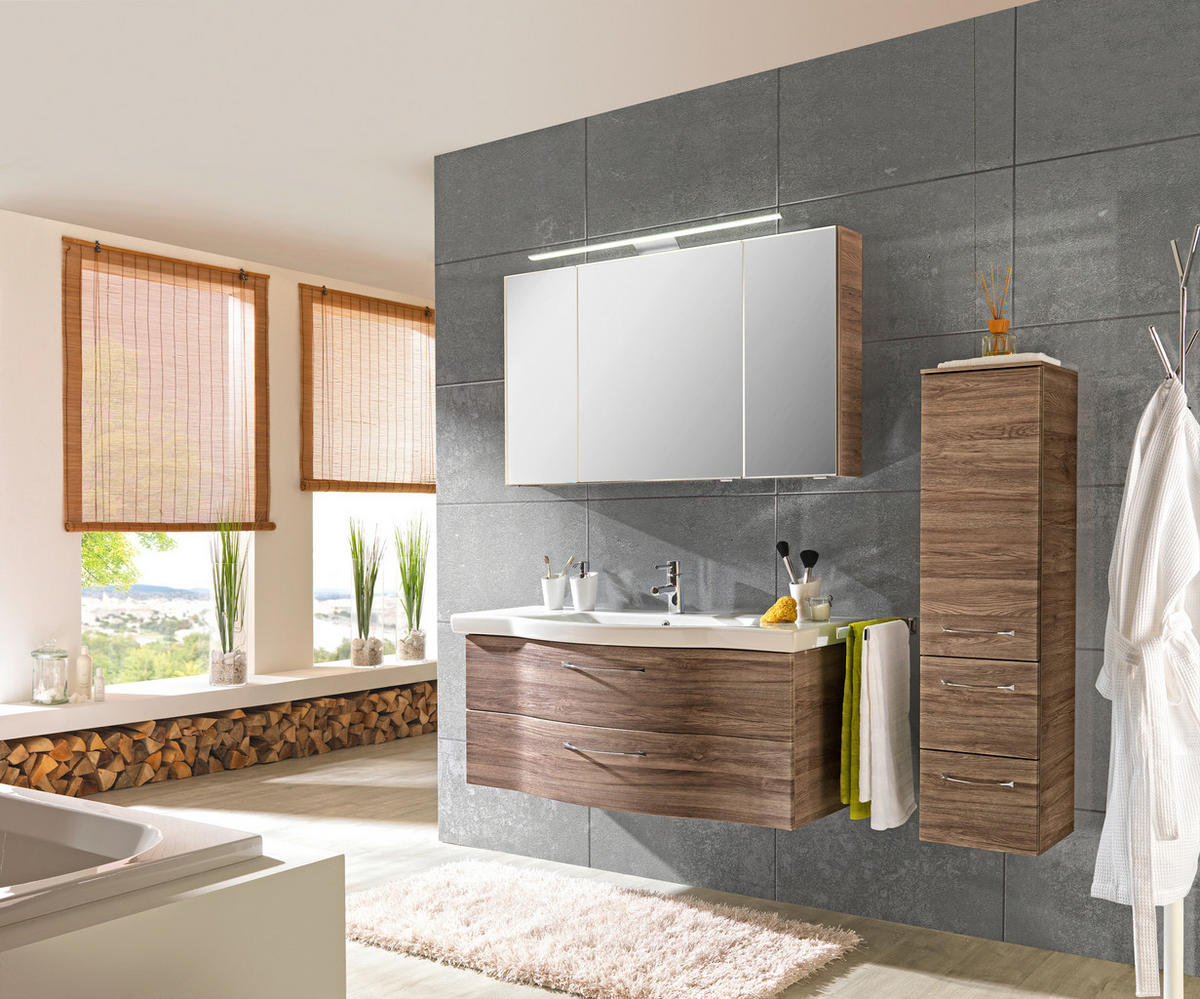BADEZIMMER  in 122 cm  - Eichefarben, Design, Holzwerkstoff (122cm) - Sadena