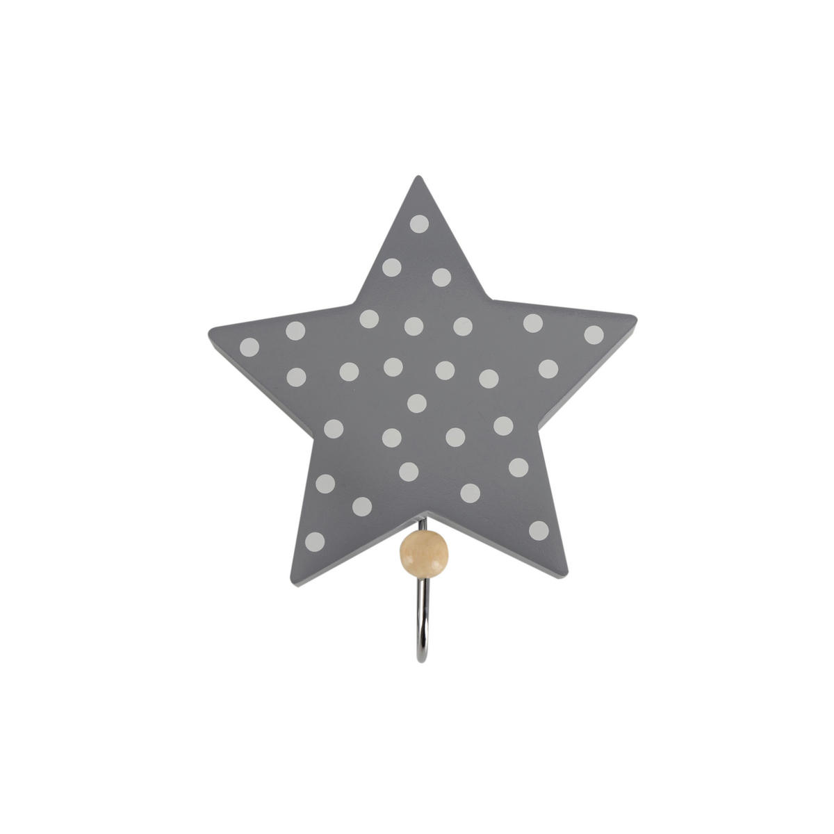 GARDEROBENHAKEN 1 Stück  in Grau  - Grau, Basics, Holzwerkstoff/Metall (13,5/15,5/4,5cm) - My Baby Lou
