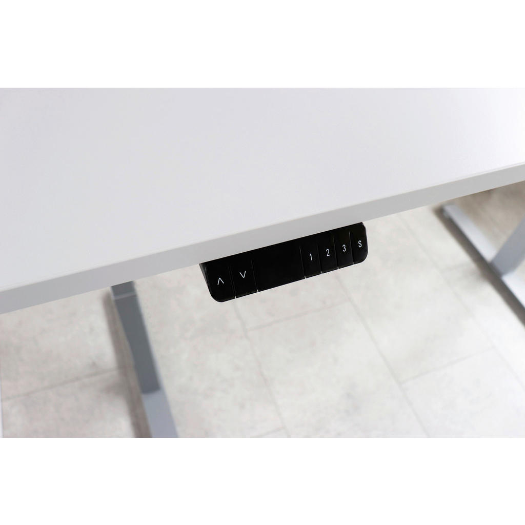 Thumbnail - Venda Schreibtisch, Weiß, Eiche, Holzwerkstoff, Metall, rechteckig, Kufe, 80x64.5-129.5x180 cm, Arbeitszimmer, Schreibti...