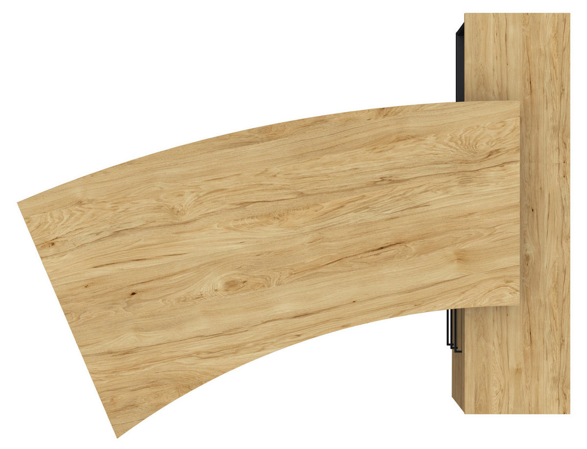 ECKSCHREIBTISCH  in Anthrazit, Hickory  - Anthrazit/Alufarben, Design, Holzwerkstoff/Metall (160/200cm) - Moderano