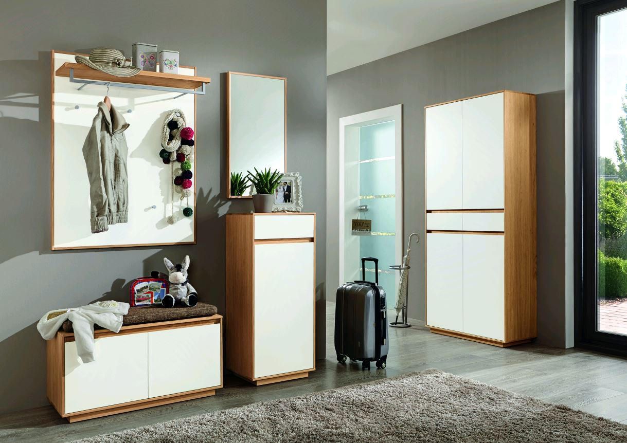 KOMMODE 44/103/37 cm Eiche teilmassiv - Eiche Bianco/Weiß, Design, Holz (44/103/37cm)