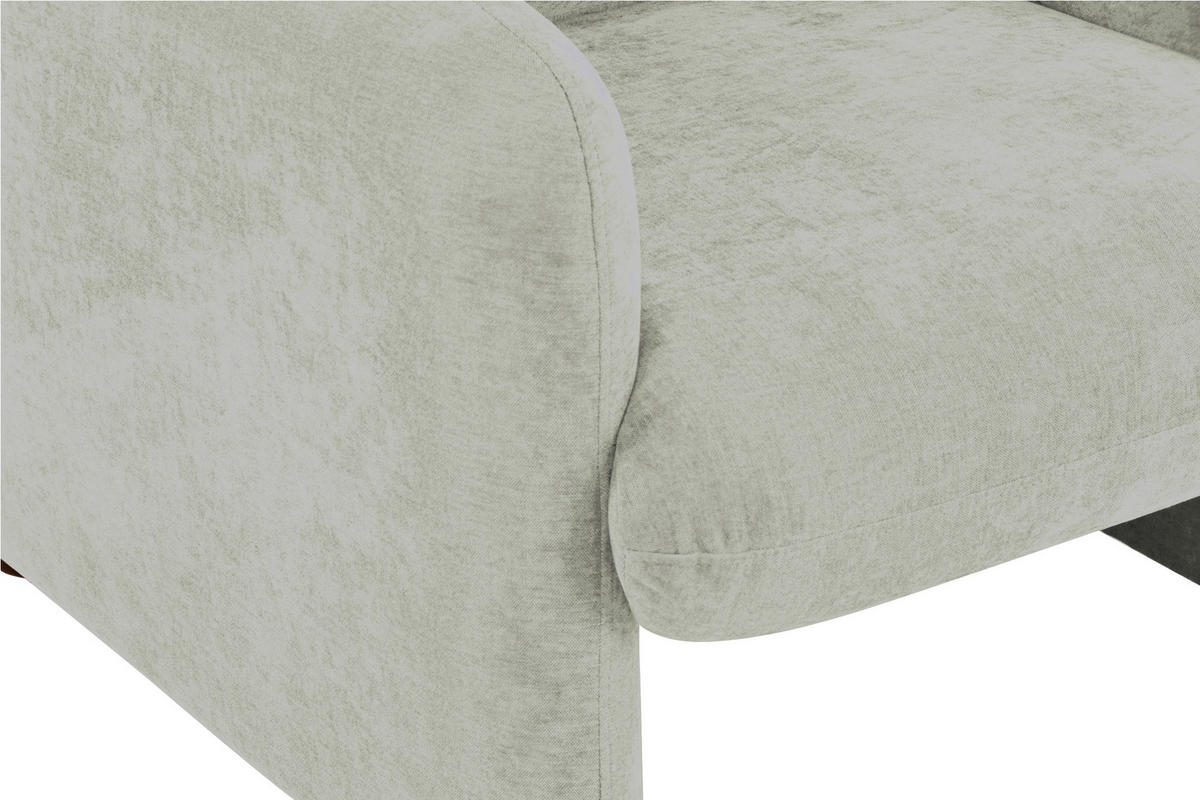 SESSEL in Samt Creme  - Creme/Schwarz, Design, Kunststoff/Textil (83/83/76cm) - MID.YOU