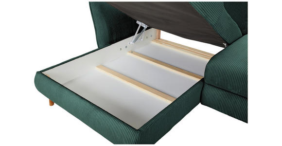 ECKSOFA Dunkelgrün Cord - Dunkelgrün/Eichefarben, KONVENTIONELL, Holz/Textil (162/284cm) - Carryhome