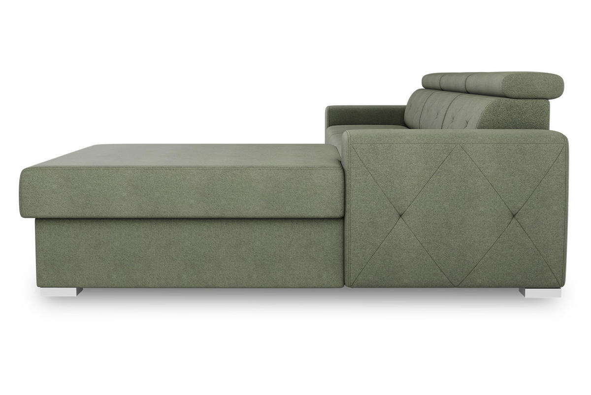 ECKSCHLAFSOFA in Olivgrün Textil   - Olivgrün, Design, Textil (296/195cm) - MID.YOU