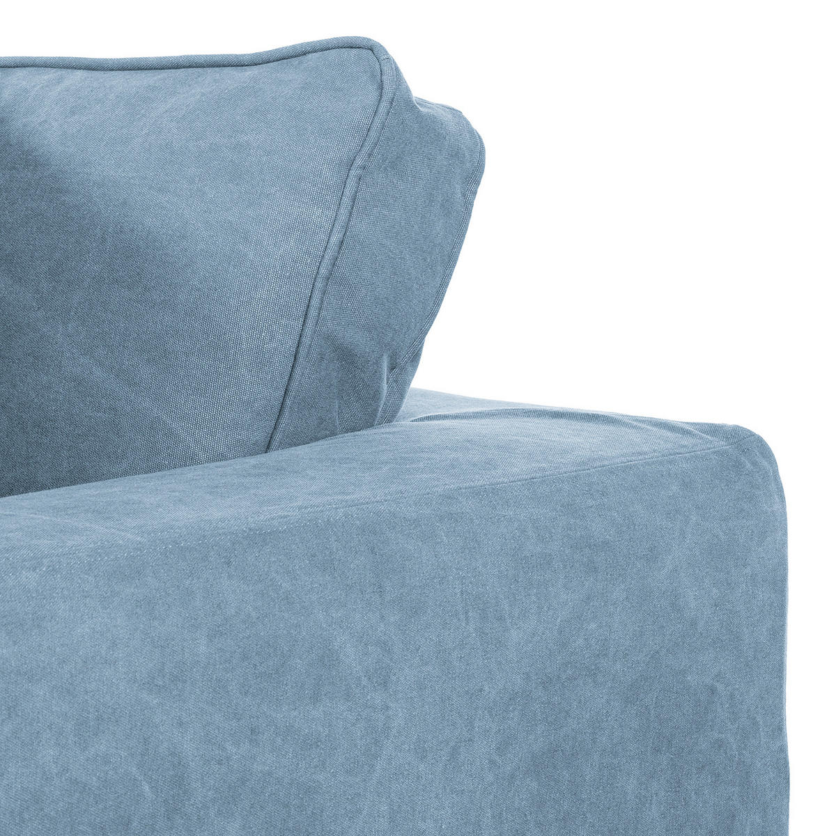 3-SITZER-SOFA STELLA in Webstoff Blau  - Blau/Schwarz, Design, Kunststoff/Textil (238/90/119cm) - P & B