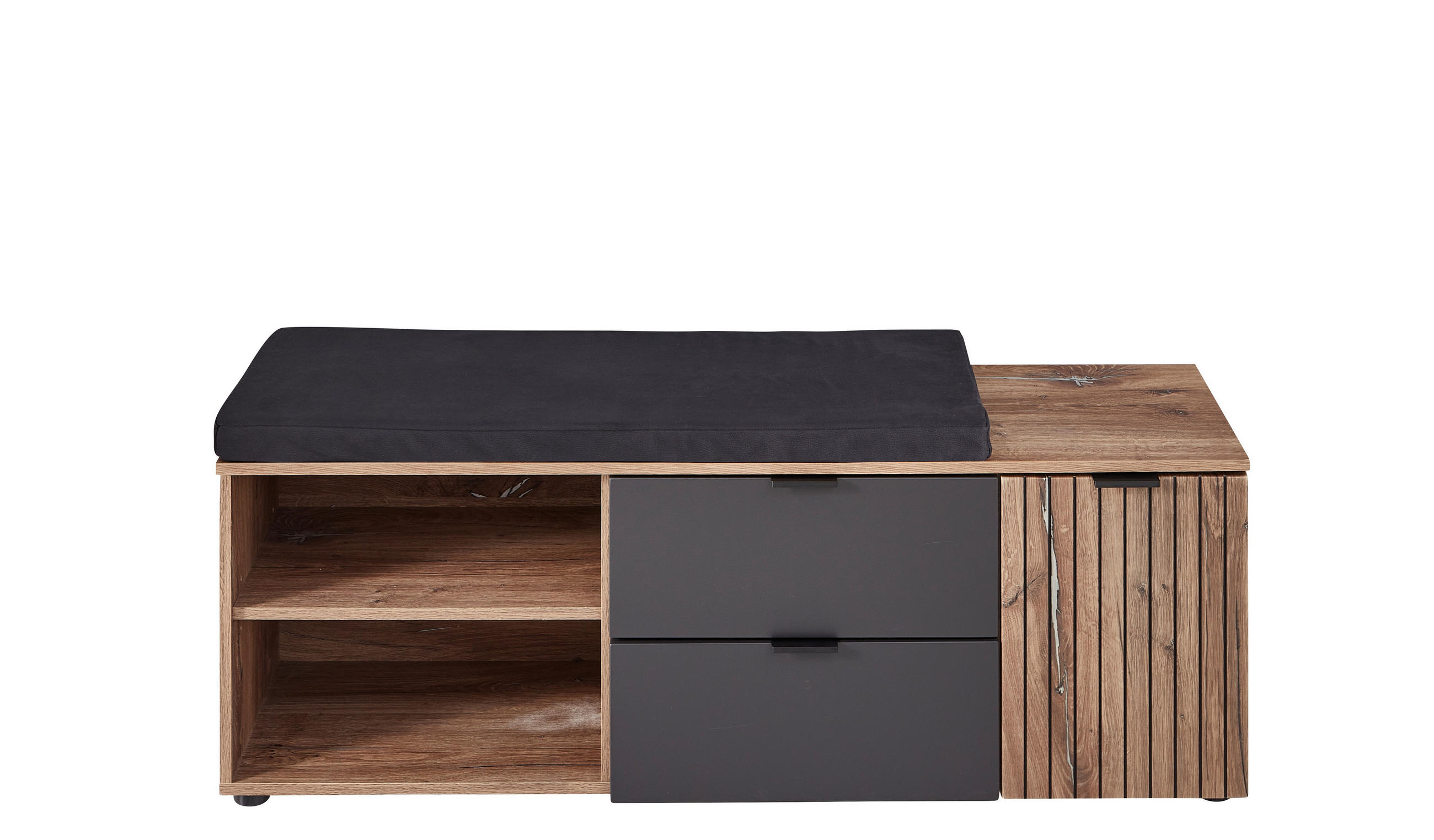 GARDEROBENBANK 134/51/38 cm  - Eichefarben/Anthrazit, Modern, Holzwerkstoff/Kunststoff (134/51/38cm) - MID.YOU