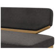 SITZBANK 190/80/52 cm Flachgewebe Schwarz, Eichefarben Eiche massiv  - Eichefarben/Schwarz, Basics, Holz/Textil (190/80/52cm) - Carryhome