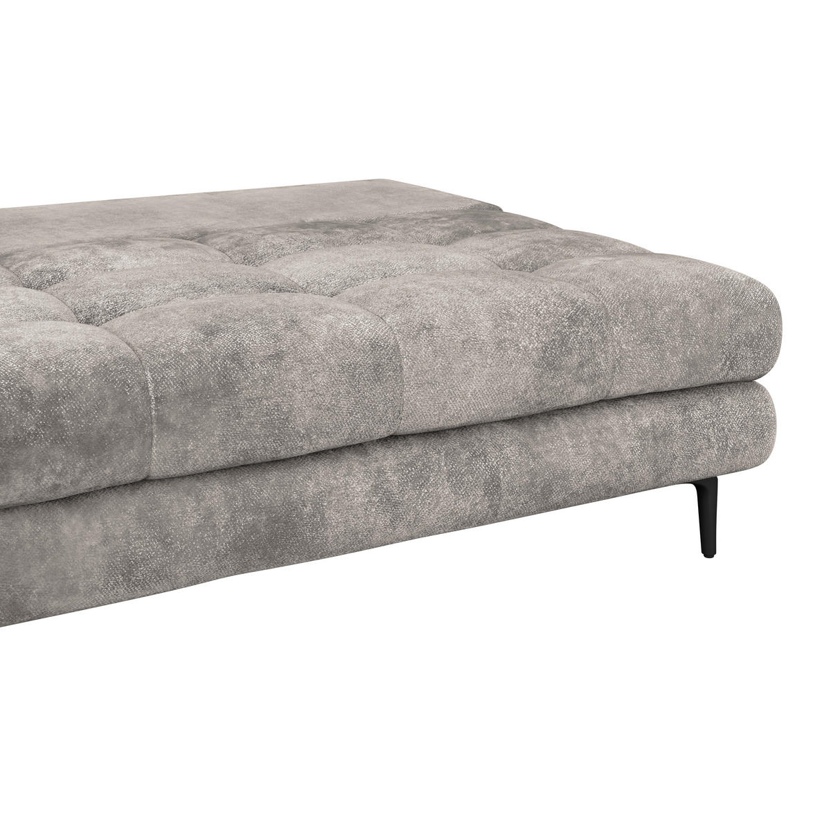 SCHLAFSOFA  mit Liegefunktion, Schlafen auf Sitzhöhe, Rücken echt Chenille Grau  - Schwarz/Grau, KONVENTIONELL, Textil/Metall (203/94/96cm) - Carryhome