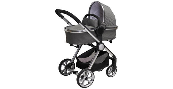 KINDERWAGENSET Neapel - Silberfarben/Grau, Design, Textil/Metall (76,96/59,95/106,68cm) - My Baby Lou