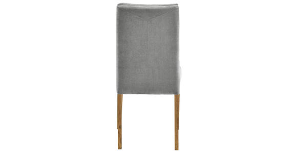 STUHL Webstoff Grau, Eichefarben Eiche massiv  - Eichefarben/Grau, KONVENTIONELL, Holz/Textil (47/95/64cm) - Cantus