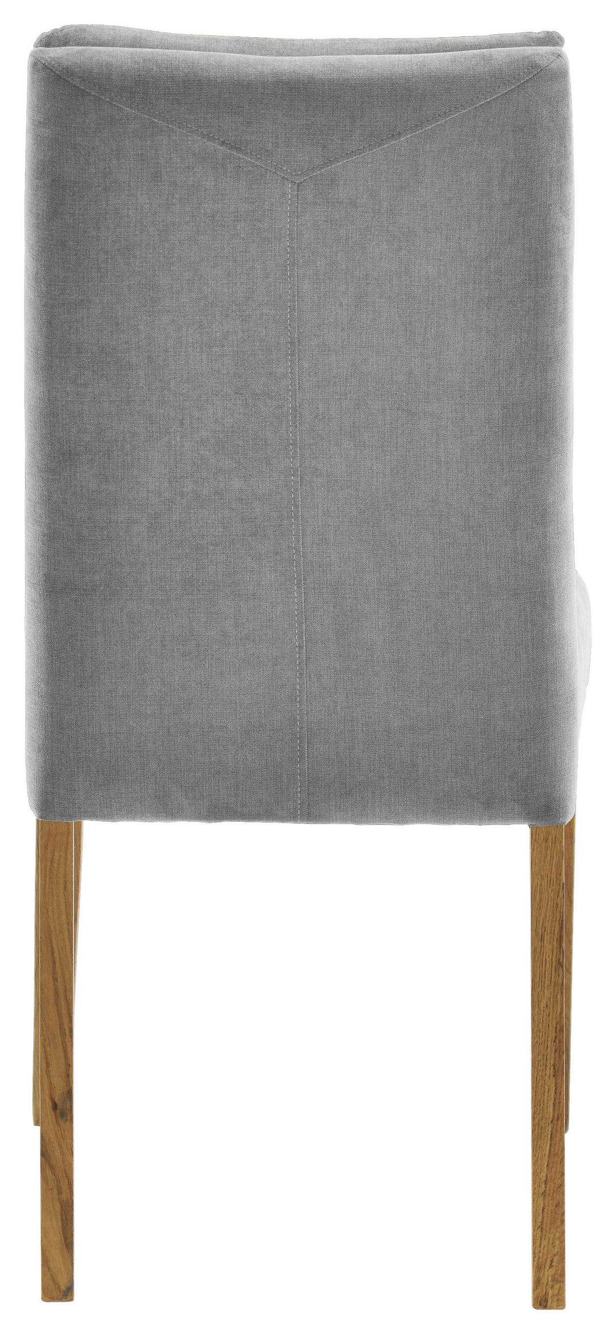 STUHL Webstoff Grau, Eichefarben Eiche massiv  - Eichefarben/Grau, KONVENTIONELL, Holz/Textil (47/95/64cm) - Cantus
