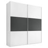 SCHWEBETÜRENSCHRANK in Anthrazit, Weiss  - Weiss/Anthrazit, Holzwerkstoff/Metall (200/222/68cm) - Moderano