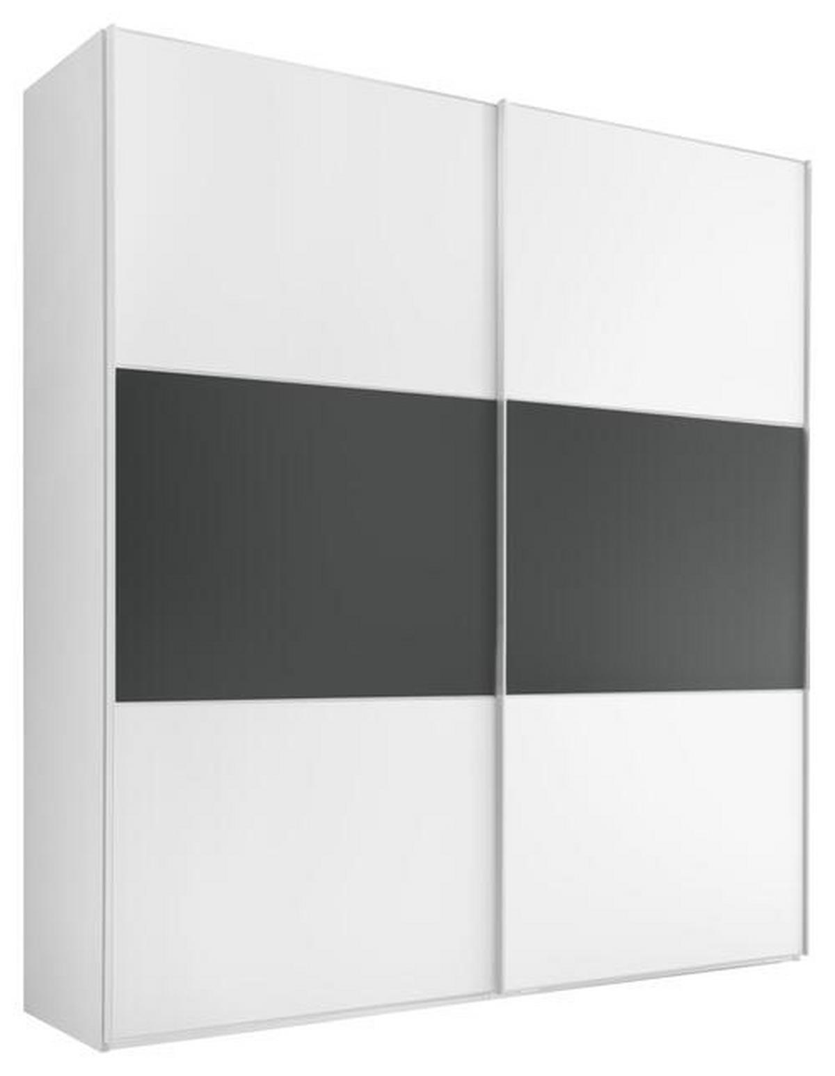 SCHWEBETÜRENSCHRANK 167/222/68 cm 2-türig Anthrazit, Weiß  - Anthrazit/Alufarben, Holzwerkstoff/Metall (167/222/68cm) - Moderano