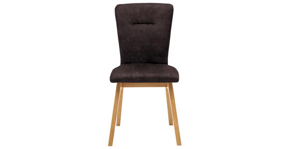 STUHL in Holz, Textil Dunkelbraun - Dunkelbraun, KONVENTIONELL, Holz/Textil (46/91/66cm) - Dieter Knoll