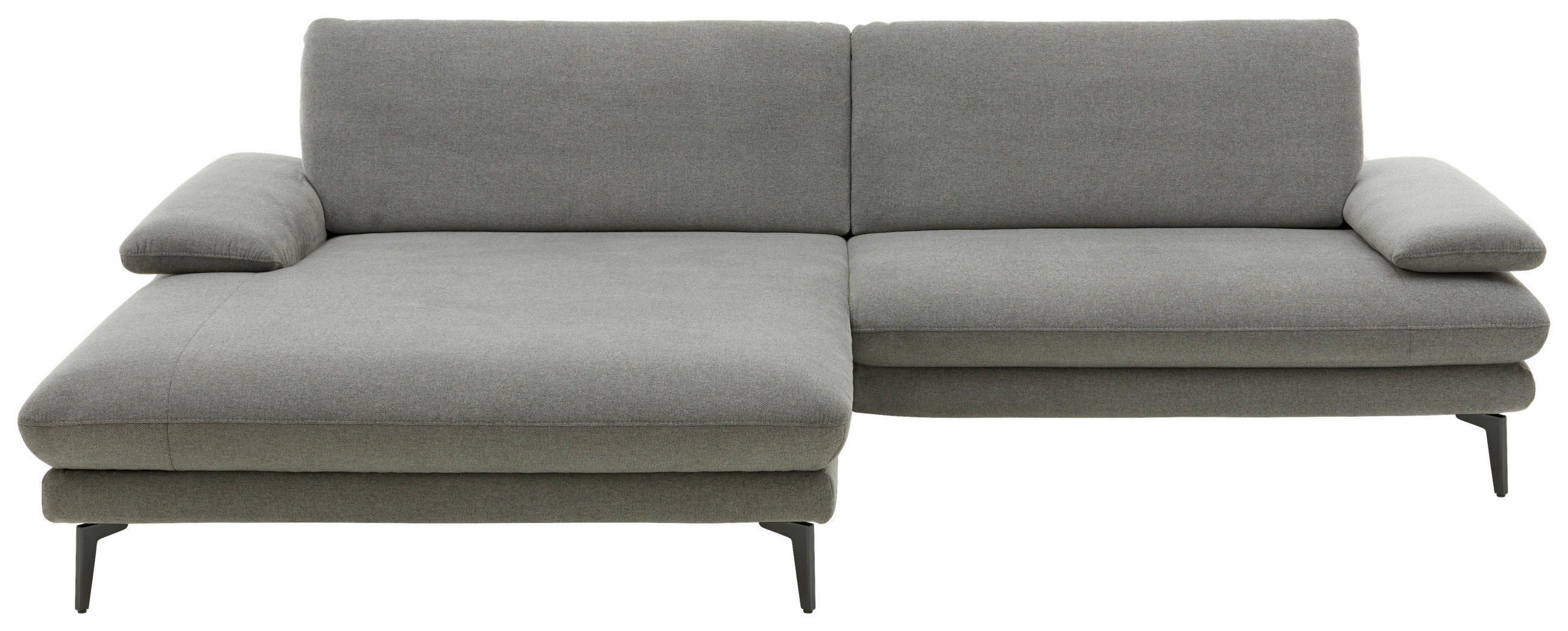ECKSOFA in Webstoff Grau  - Schwarz/Grau, Design, Textil/Metall (180/284cm) - Dieter Knoll
