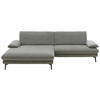 ECKSOFA in Webstoff Grau  - Schwarz/Grau, Design, Textil/Metall (180/284cm) - Dieter Knoll